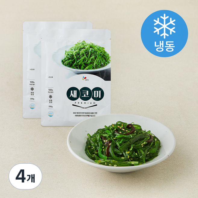 동오식품 미역줄기 새코미 (냉동), 200g, 4개