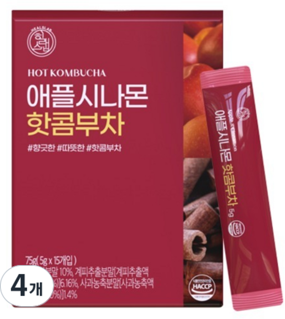 healslab 熱康普茶 蘋果肉桂, 5g, 15入, 4個