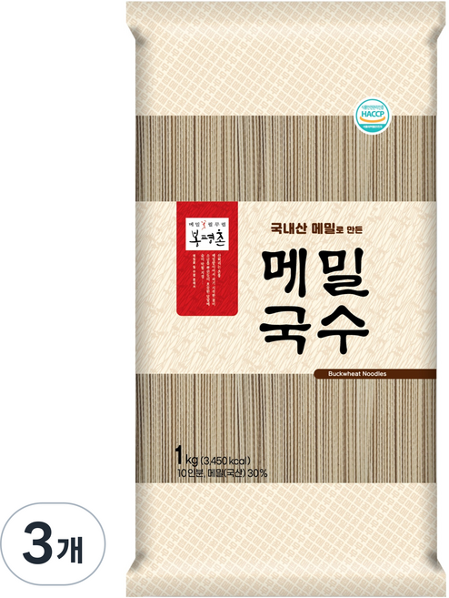 봉평촌 메밀국수, 1kg, 3개