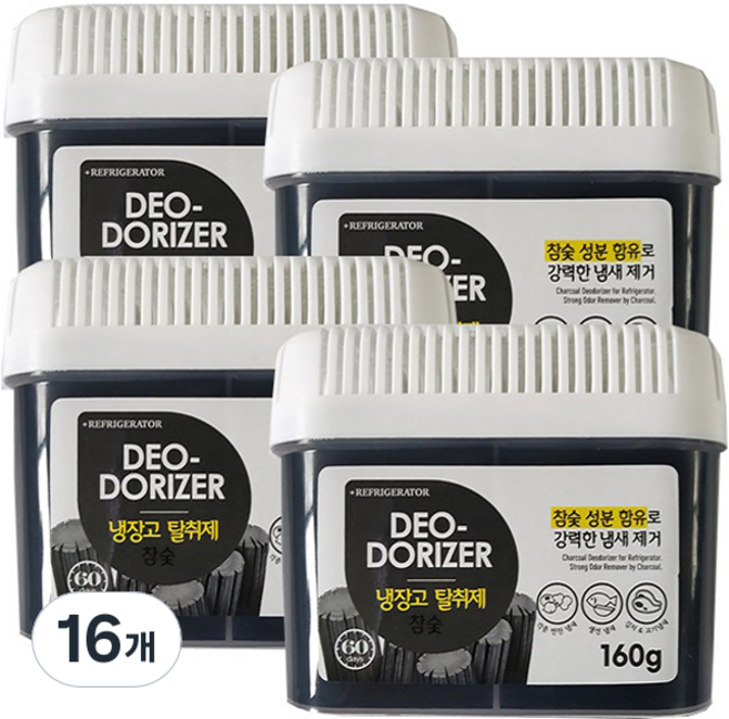 허브스토리 참숯젤 냉장고탈취제 본품, 160g, 16개