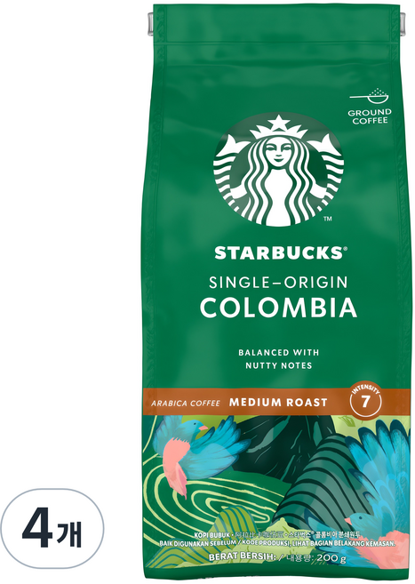 Starbucks 星巴克 哥倫比亞研磨咖啡, 200g, 4個