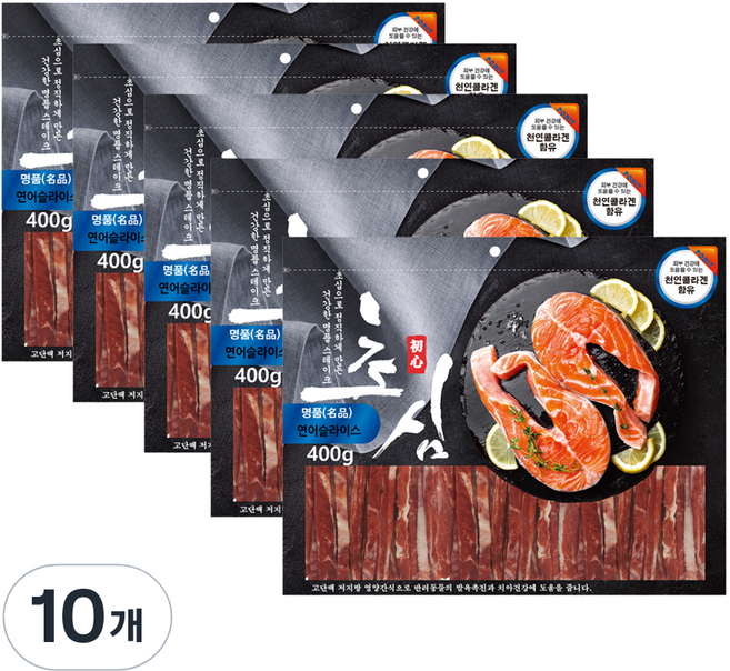 초심 강아지 슬라이스 간식, 연어맛, 400g, 10개