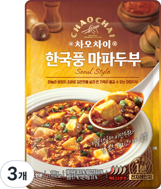 차오차이 한국풍 마파두부, 3개, 190g