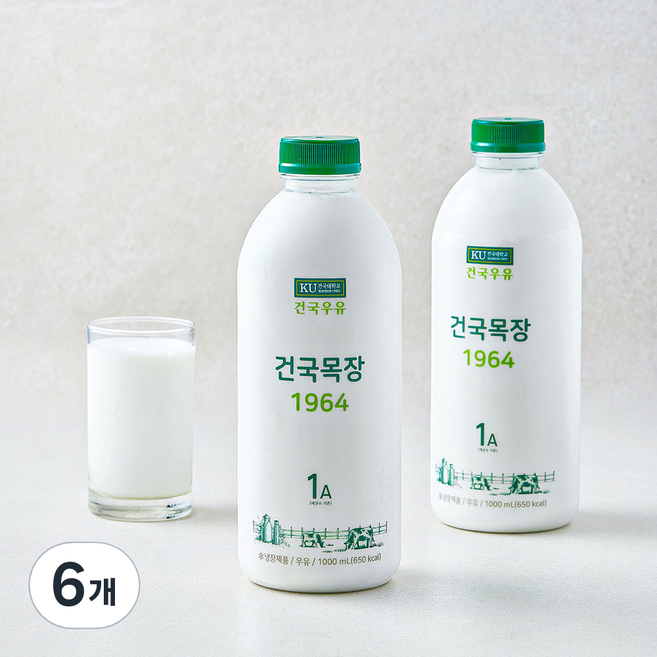 건국목장 1964 우유, 6개, 1L