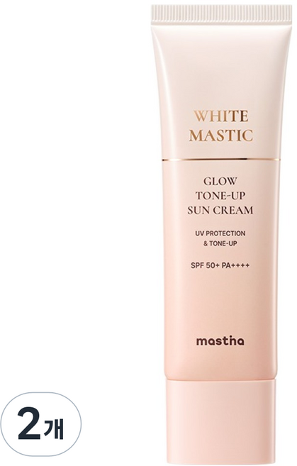 매스티나 화이트 매스틱 글로우 톤업 선크림 SPF50+ ++++, 2개, 50ml
