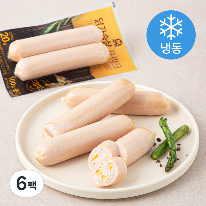 미트리 닭가슴살 프랑크 소시지 리얼치즈 (냉동), 100g, 6팩