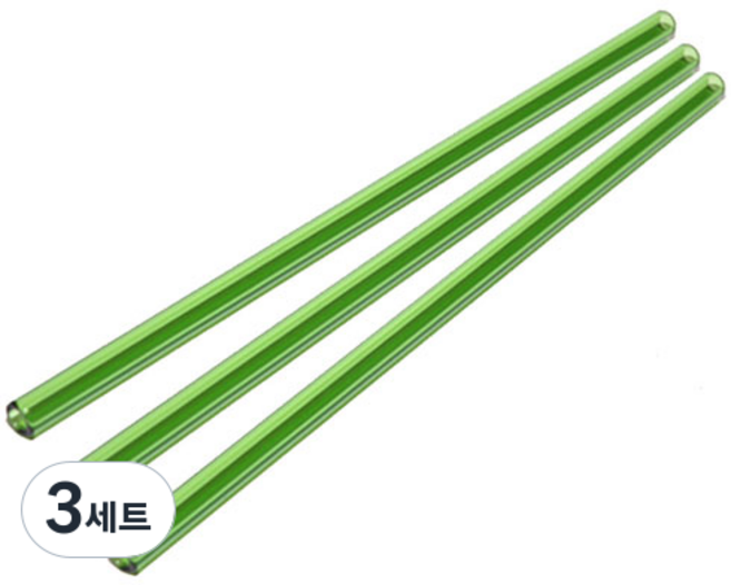 PUKO 耐熱玻璃吸管 綠色, 3入, 3套