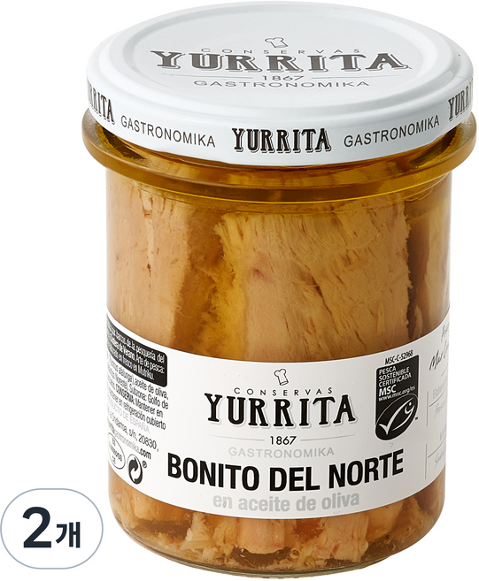 YURRITA 橄欖油白鮪魚罐頭, 190g, 2個