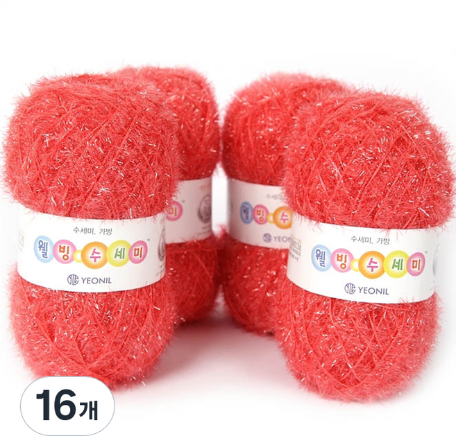 연일섬유 웰빙수세미 실, 66번 호러시크, 16개