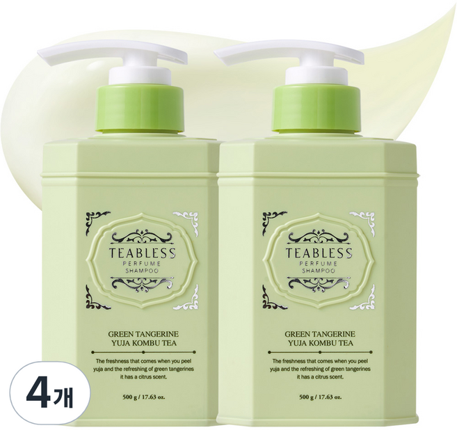 티블레스 퍼퓸 탈모샴푸 콤부티 청귤유자, 500g, 4개