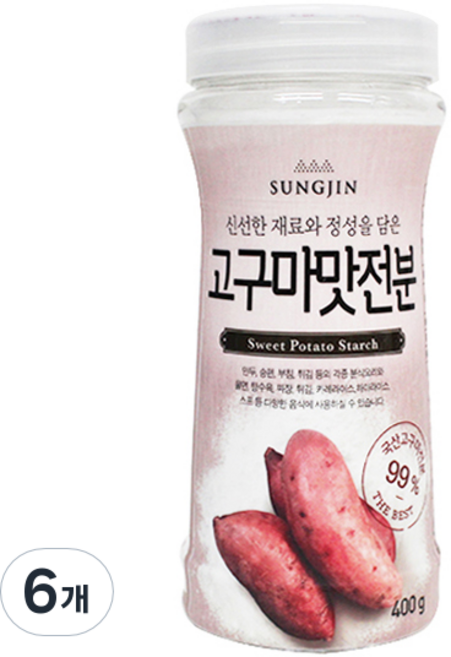 성진식품 고구마맛전분 용기형, 400g, 6개