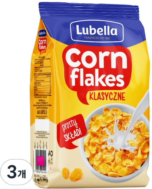 루베라 콘프레이크 시리얼, 3개, 500g