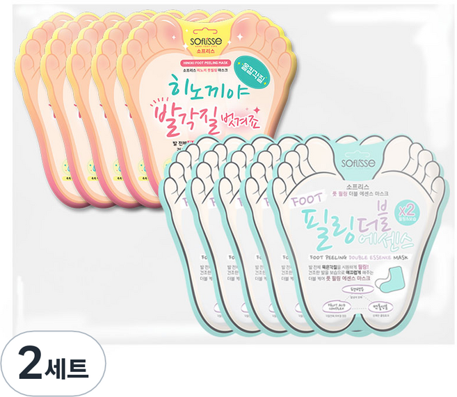 소프리스 풋필링 더블에센스 5p + 히노끼 풋필링 마스크 5p, 2세트
