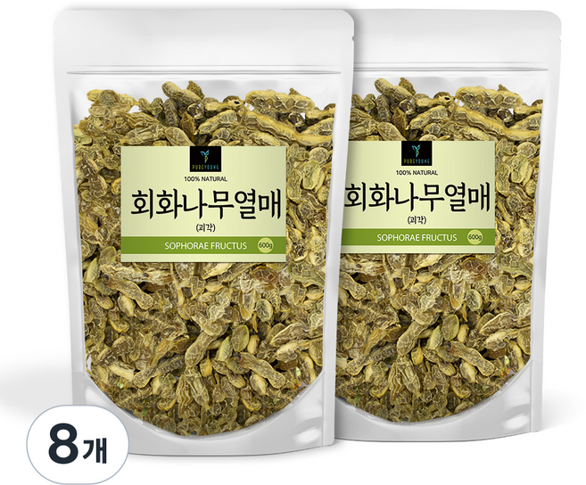 퓨어영 회화나무열매 괴각 차, 8개, 600g