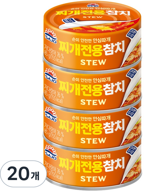 사조 찌개참치, 85g, 20개