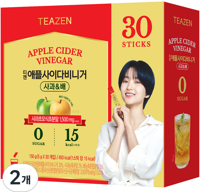 티젠 애플사이다비니거 사과배 30p, 150g, 2개