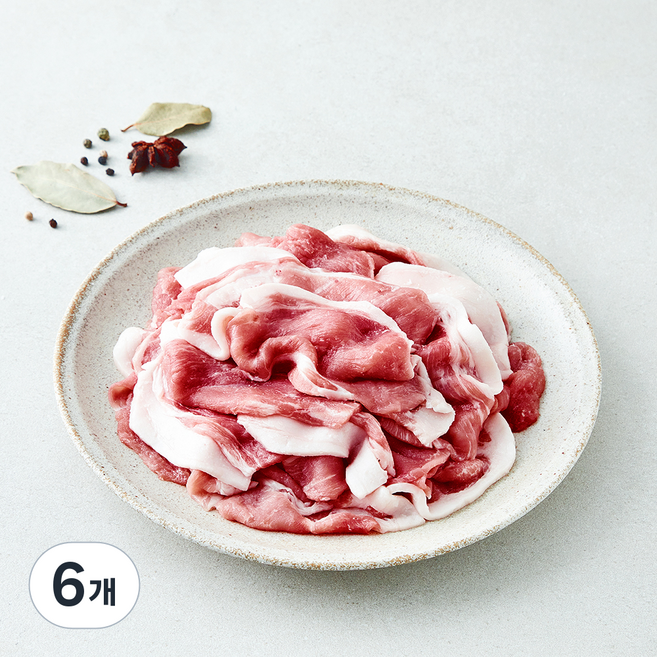 보담 무항생제 인증 바로 신선 한돈 뒷다리살 불고기용 (냉장), 6개, 600g