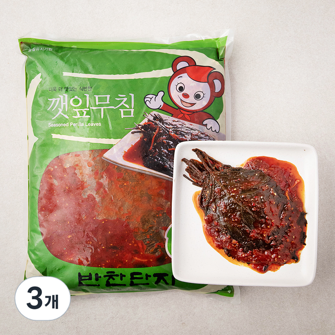 반찬단지 깻잎무침, 4kg, 3개