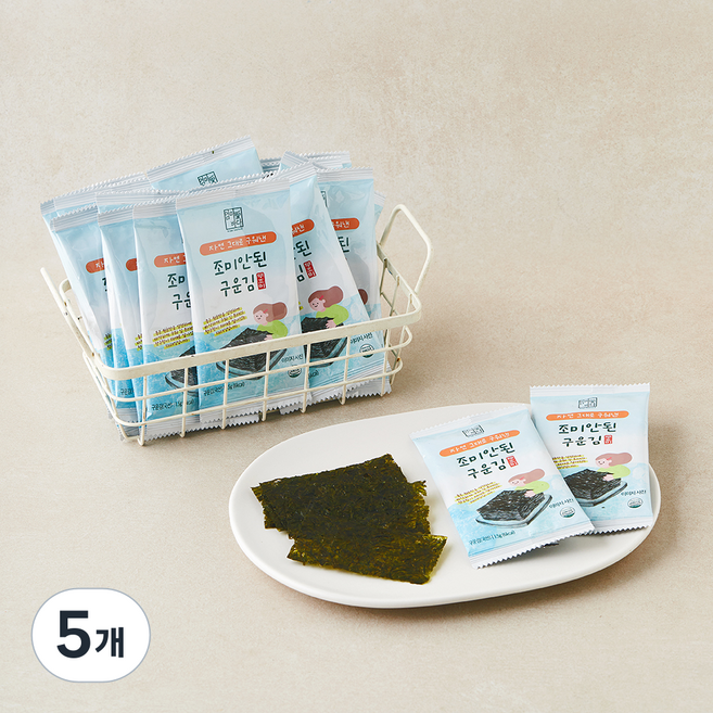 엄마애바다 조미안된 구운김, 1.5g, 5개, 28개입