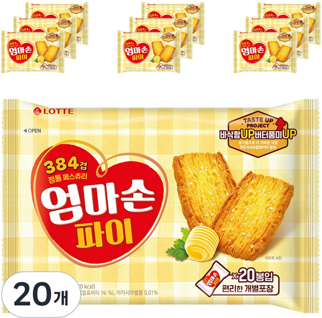롯데웰푸드 엄마손파이, 254g, 20개