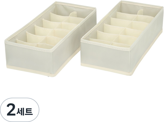 코멧 홈 프리미엄 속옷정리함 12칸 2개입, 베이지, 4개