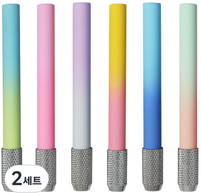마다꾸미 몽땅 연필 익스텐더 홀더 컬러 연필깍지 6종 세트, 01 그라데이션, 2세트