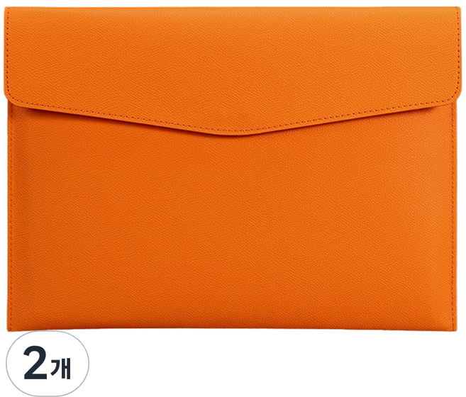 동아피엠에스 A4파일 가죽클러치, 오렌지, 2개