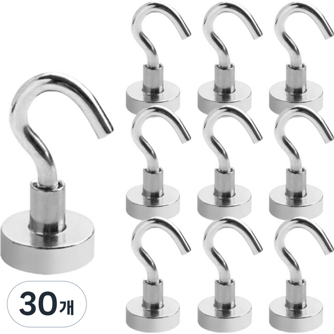 fullcolors Dada 超強力釹磁鐵掛鉤 16mm, 鋼, 30個