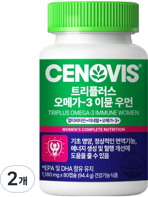 세노비스 New 트리플러스 오메가3 이뮨 우먼 멀티비타민, 2개, 80정 - 쿠팡
