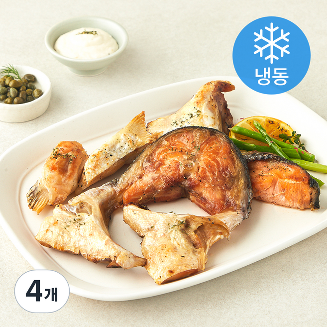 피쉬온탑 화덕 연어머리 구이 (냉동), 4개, 350g