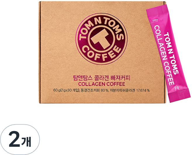 탐앤탐스 콜라겐 빠져커피 2g, 30개입, 2개