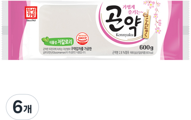 한성기업 곤약, 600g, 6개