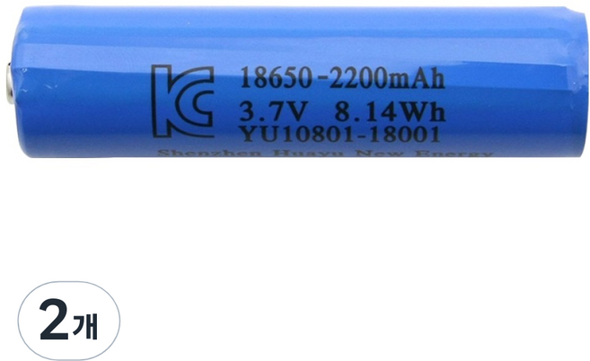 컴스 18650 2200mAh 리튬이온 충전지 BT186, 1개입, 2개