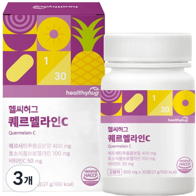 헬씨허그 퀘르멜라인C 27g, 3개, 30정 - 쿠팡