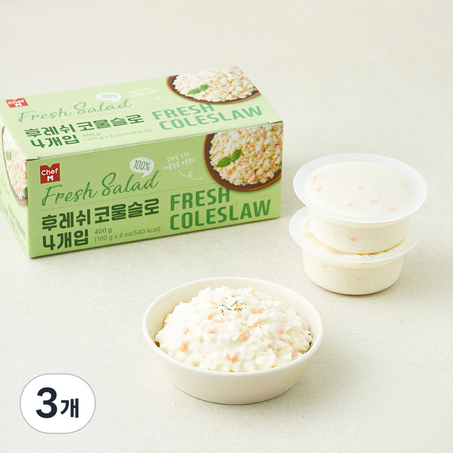 쉐프엠 후레쉬 코울슬로 4개입, 400g, 3개