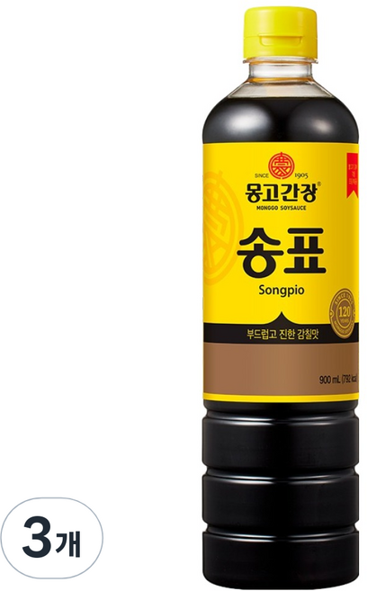 송표 몽고간장, 900ml, 3개