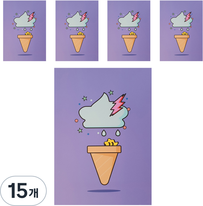 몬스타 아이스크림 23줄 노트, 보라, 15개