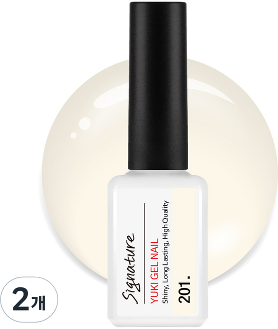 유키 시그니처 젤네일, 201호 아이보리크림, 7g, 2개