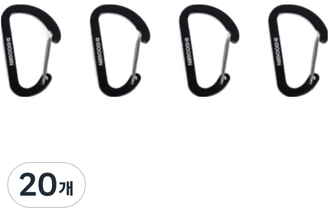 IDOOGEN D型登山扣, 黑色, 20個