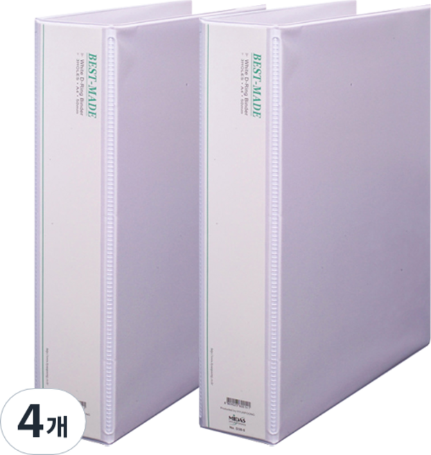 위즈오피스 투명 O링바인더 5cm, 화이트, 4개