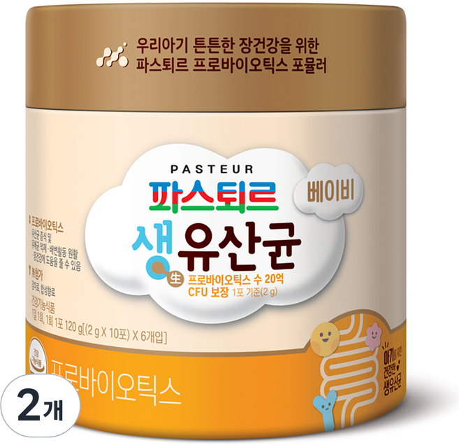 파스퇴르 베이비 생유산균, 120g, 2개