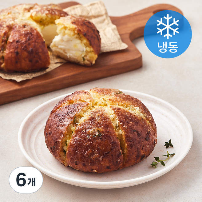 프레시오늘 우리밀 22% 리얼버터 직접 갈아만든 육쪽양파마늘빵 (냉동), 155g, 6개, 1개입