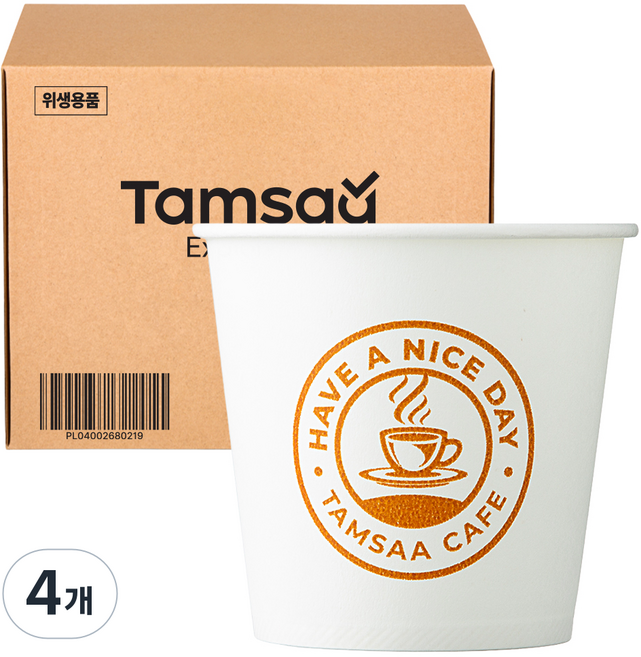 탐사 카페 종이컵 180ml, 4개, 1000개입