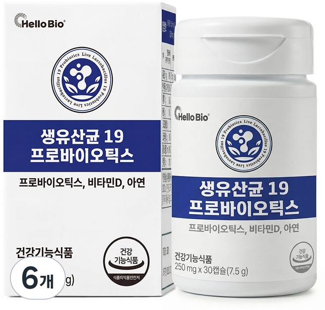 헬로바이오 생유산균 19 프로바이오틱스 7.5g, 6개, 30정