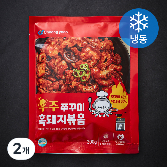 우주쭈꾸미 흑돼지볶음 (냉동), 300g, 2개