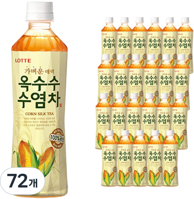 롯데칠성음료 가벼운 매력 옥수수 수염차, 500ml, 72개