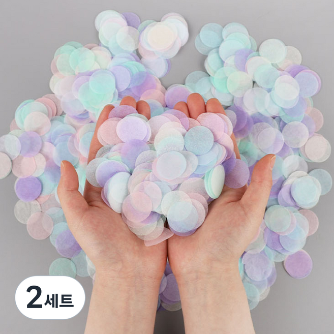 버블 컨페티 종이꽃가루, 파스텔퍼플, 2세트