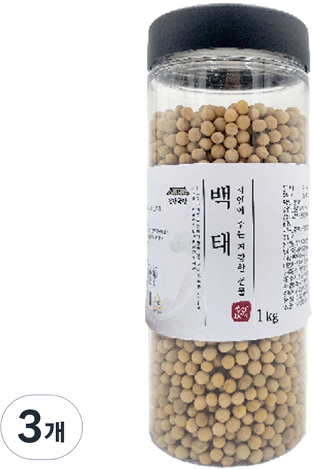 건강곡간 국내산 백태, 3개, 1kg