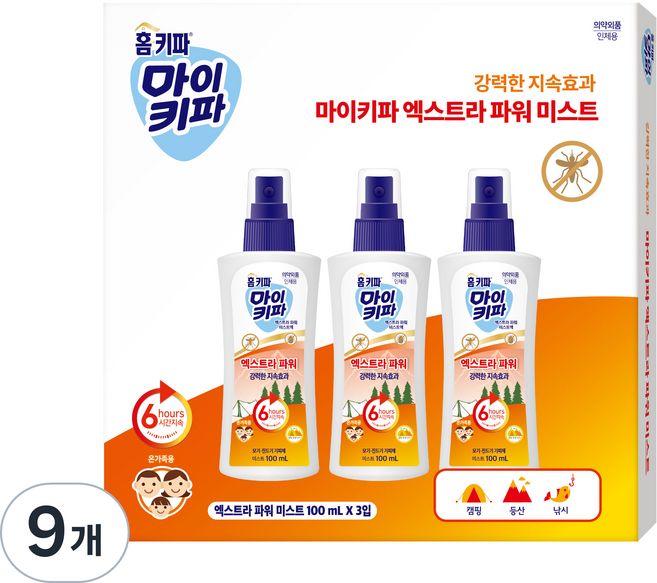 홈키파 마이키파 엑스트라 파워 미스트, 100ml, 9개