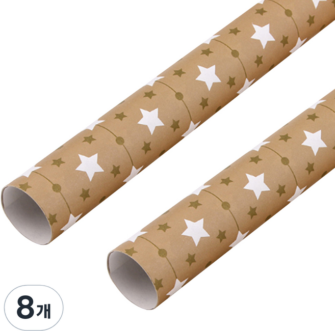 알로데 브라운 패턴 포장지 50 x 70 cm, NO.03 스타, 8개